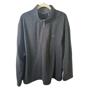 Izod Sweater Mens 2XL Quarter Zip Pull Over Gray Gorpcore Preppy Outdoor Fall